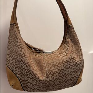 Coach Tan and Brown Hobo Bag